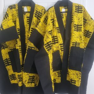 Golden Flare Print Kimono