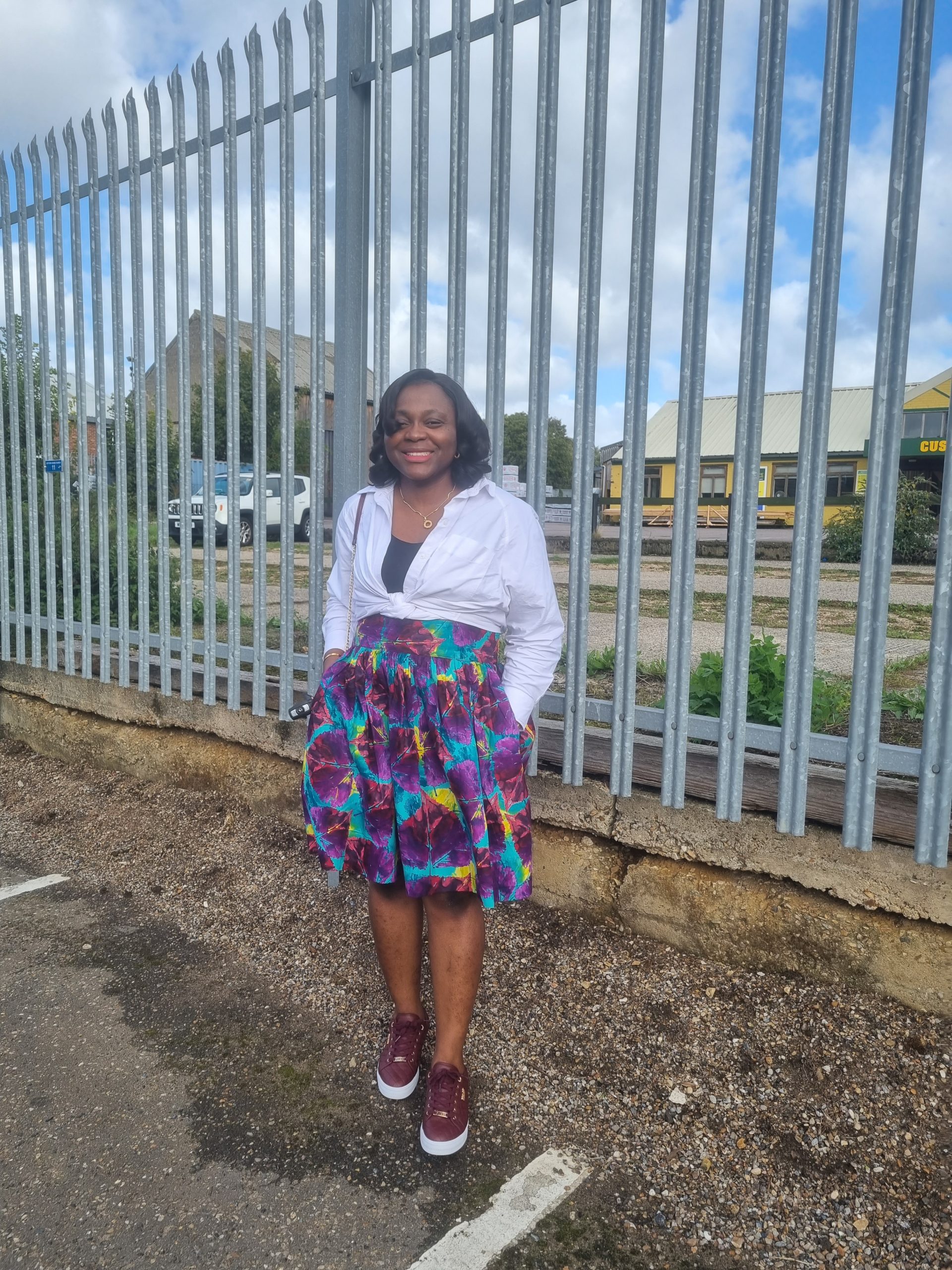 The "Ibadan" Midi Skirt - Floral Pleated Skirt
