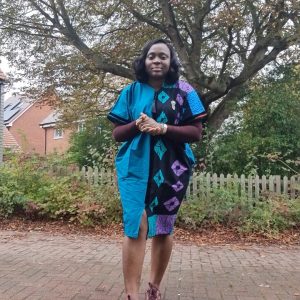 The "Benin" Two-Tone Dress (Turquoise & Black Aso Oke Dress)